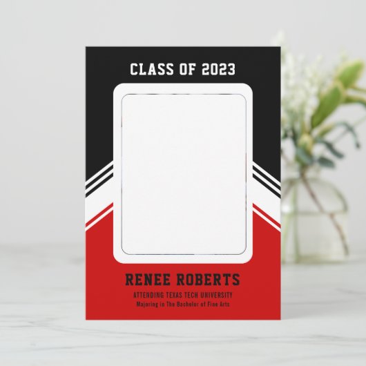 TWEE KLEUREN AANkondiging Afstuderen DOUANE FOTO (Staand voorkant)