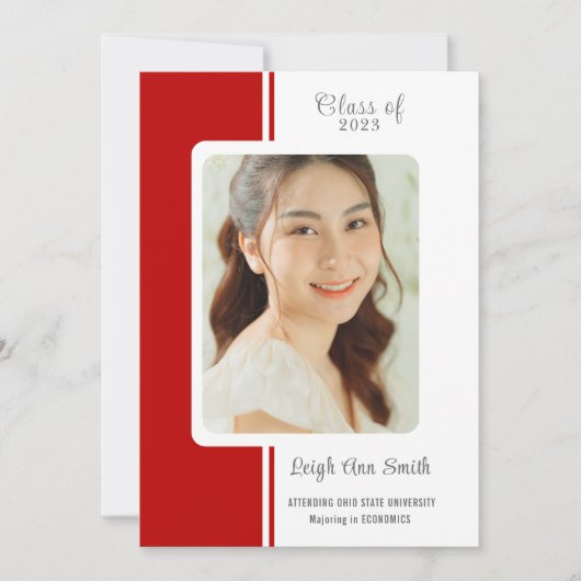 TWEE KLEUREN AANkondiging Afstuderen DOUANE FOTO (Voorkant)