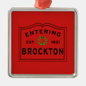 Twee kleuren, Brockton, MA Holiday met keramische  Metalen Ornament (Voorkant)