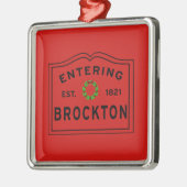 Twee kleuren, Brockton, MA Holiday met keramische  Metalen Ornament (Links)