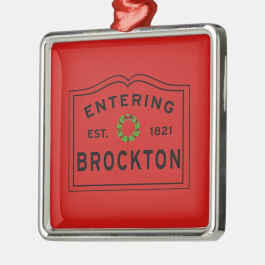 Twee kleuren, Brockton, MA Holiday met keramische Metalen Ornament (Links)