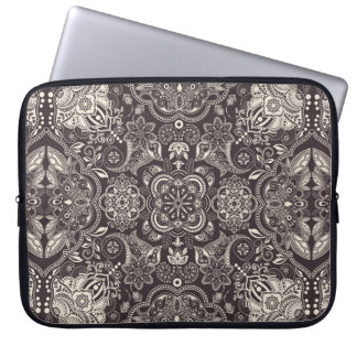 Twee kleuren  naadloos patroon. Contour arabi Laptop Sleeve