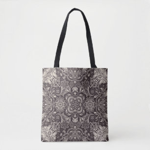 Twee kleuren naadloos patroon. Contour arabi Tote Bag