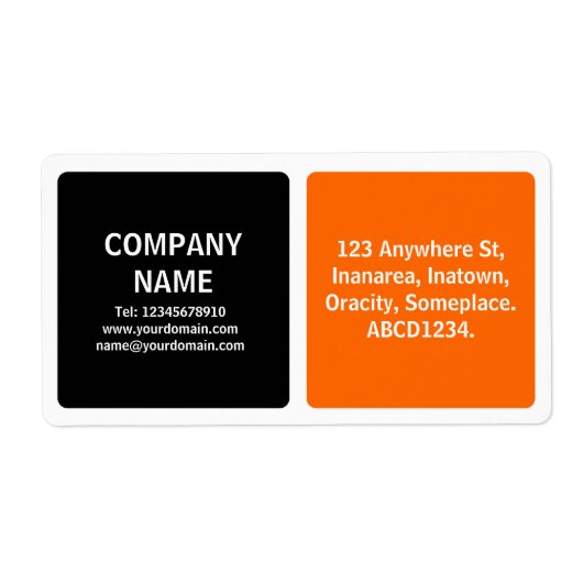 Twee kleuren - zwart en Oranje Etiket (Voorkant)