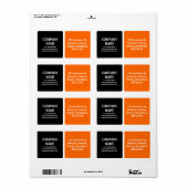 Twee kleuren - zwart en Oranje Etiket (Full Sheet)
