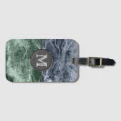 Twee kleurenmarmer-monogram - Kies uw kleuren Bagagelabel (Voorkant (horizontaal))