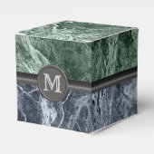 Twee kleurenmarmer-monogram - Kies uw kleuren Bedankdoosjes (Voorkant Zijde)