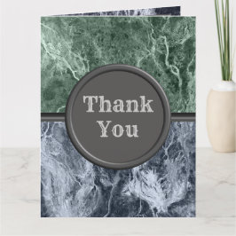 Twee kleurenmarmer-monogram - Kies uw kleuren Bedankkaart