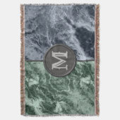 Twee kleurenmarmer-monogram - Kies uw kleuren Deken (Voorkant Verticaal)