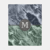 Twee kleurenmarmer-monogram - Kies uw kleuren Fleece Deken (Voorkant)