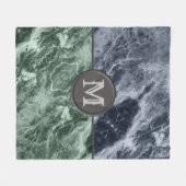 Twee kleurenmarmer-monogram - Kies uw kleuren Fleece Deken (Voorkant (Horizontaal))