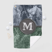 Twee kleurenmarmer-monogram - Kies uw kleuren Golfhanddoek (Insitu)
