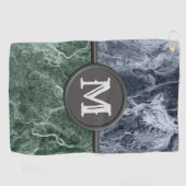 Twee kleurenmarmer-monogram - Kies uw kleuren Golfhanddoek (Horizontaal)