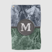 Twee kleurenmarmer-monogram - Kies uw kleuren Golfhanddoek (Voorkant)