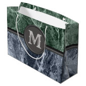 Twee kleurenmarmer-monogram - Kies uw kleuren Groot Cadeauzakje (Achterkant Gekanteld)