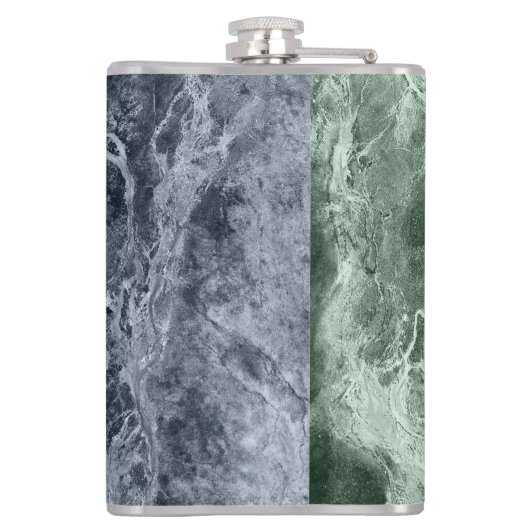 Twee kleurenmarmer-monogram - Kies uw kleuren Heupfles (Achterkant)