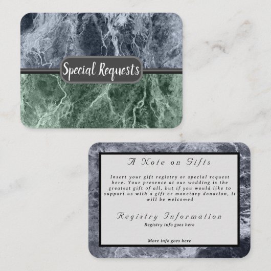 Twee kleurenmarmer-monogram - Kies uw kleuren Informatiekaartje (Voorkant / Achterkant)