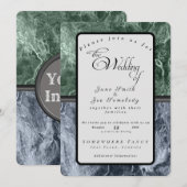 Twee kleurenmarmer-monogram - Kies uw kleuren Kaart (Voorkant / Achterkant)