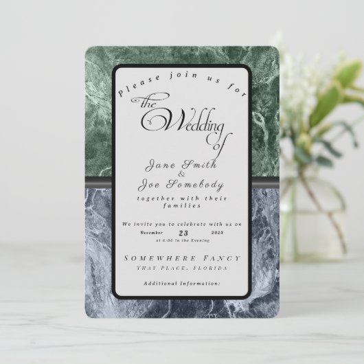 Twee kleurenmarmer-monogram - Kies uw kleuren Kaart (Staand voorkant)