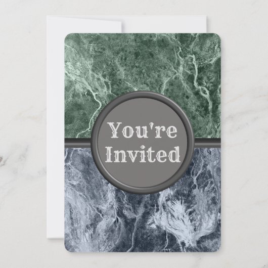 Twee kleurenmarmer-monogram - Kies uw kleuren Kaart (Achterkant)