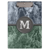 Twee kleurenmarmer-monogram - Kies uw kleuren Klembord (Voorkant)