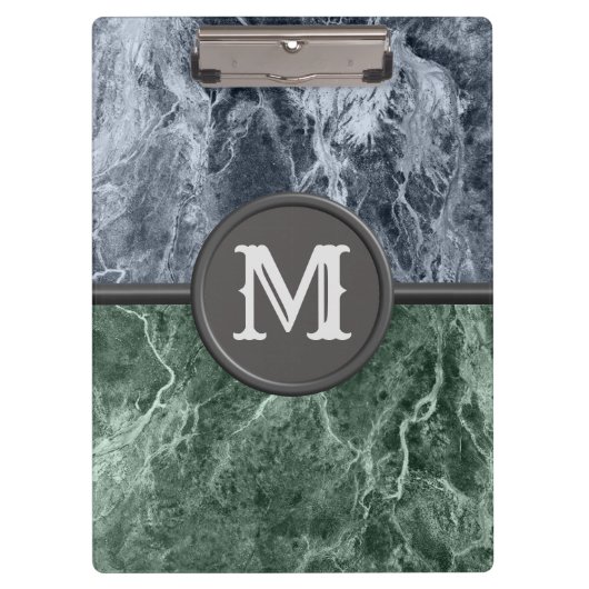 Twee kleurenmarmer-monogram - Kies uw kleuren Klembord (Voorkant)