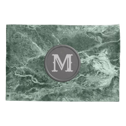 Twee kleurenmarmer-monogram - Kies uw kleuren Kussensloop (Achterkant-Links)