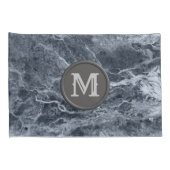 Twee kleurenmarmer-monogram - Kies uw kleuren Kussensloop (Achterkant-Rechts)