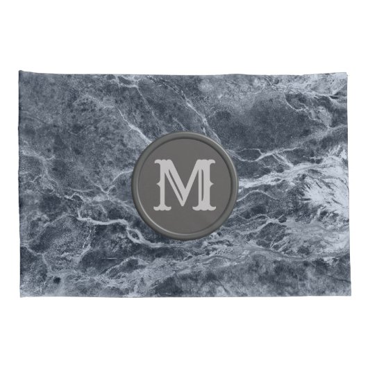 Twee kleurenmarmer-monogram - Kies uw kleuren Kussensloop (Achterkant-Rechts)