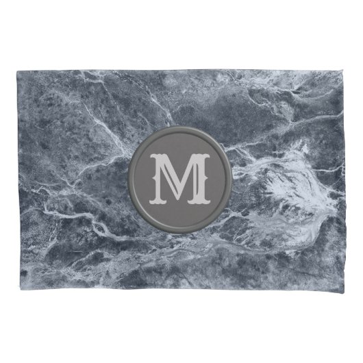 Twee kleurenmarmer-monogram - Kies uw kleuren Kussensloop (Voorkant-Links)