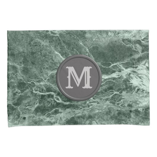 Twee kleurenmarmer-monogram - Kies uw kleuren Kussensloop (Voorkant-Rechts)