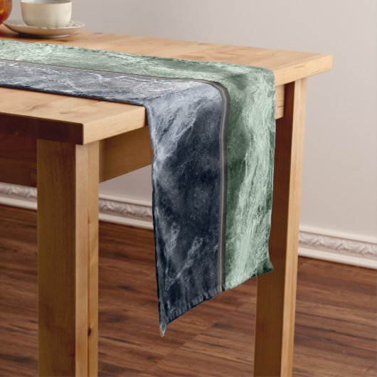 Twee kleurenmarmer-monogram - Kies uw kleuren Lange Tafelloper (Voorbeeld)