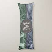 Twee kleurenmarmer-monogram - Kies uw kleuren Lichaamskussen (Achterkant (Verticaal))