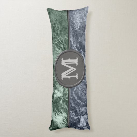 Twee kleurenmarmer-monogram - Kies uw kleuren Lichaamskussen (Achterkant (Verticaal))