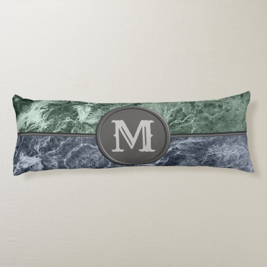 Twee kleurenmarmer-monogram - Kies uw kleuren Lichaamskussen (Achterkant)