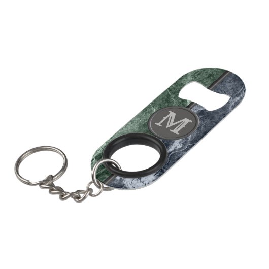 Twee kleurenmarmer-monogram - Kies uw kleuren Mini Flessenopener (Voorkant Gekanteld)