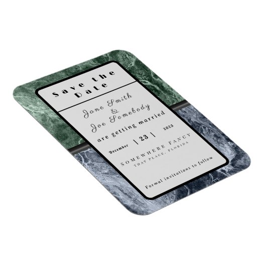 Twee kleurenmarmer-monogram - Kies uw kleuren Opsl Magneet (Rechterzijde)