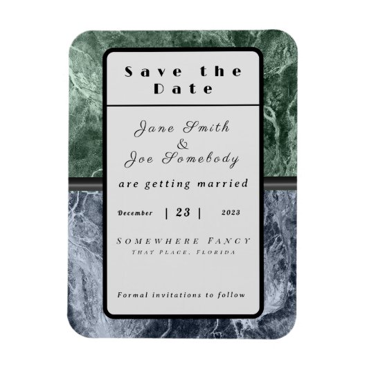 Twee kleurenmarmer-monogram - Kies uw kleuren Opsl Magneet (Verticaal)