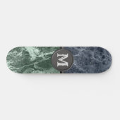 Twee kleurenmarmer-monogram - Kies uw kleuren Persoonlijk Skateboard (Horizontaal)
