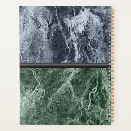 Twee kleurenmarmer-monogram - Kies uw kleuren Planner (Achterkant)