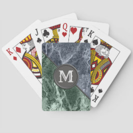 Twee kleurenmarmer-monogram - Kies uw kleuren Pokerkaarten