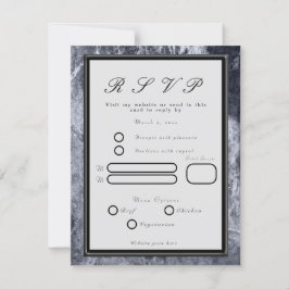 Twee kleurenmarmer-monogram - Kies uw kleuren RSVP Kaartje