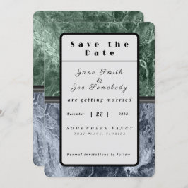 Twee kleurenmarmer-monogram - Kies uw kleuren Save The Date