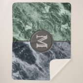 Twee kleurenmarmer-monogram - Kies uw kleuren Sherpa Deken (Voorkant)