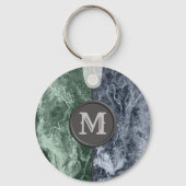 Twee kleurenmarmer-monogram - Kies uw kleuren Sleutelhanger (Voorkant)