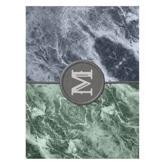 Twee kleurenmarmer-monogram - Kies uw kleuren Tafelkleed (Voorkant)