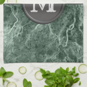 Twee kleurenmarmer-monogram - Kies uw kleuren Theedoek (Gevouwen)