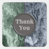 Twee kleurenmarmer-monogram - Kies uw kleuren Vierkante Sticker (Voorkant)