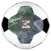 Twee kleurenmarmer-monogram - Kies uw kleuren Voetbal (Gedraaid)