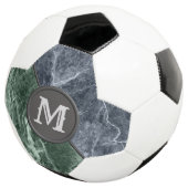 Twee kleurenmarmer-monogram - Kies uw kleuren Voetbal (Drie kwart)